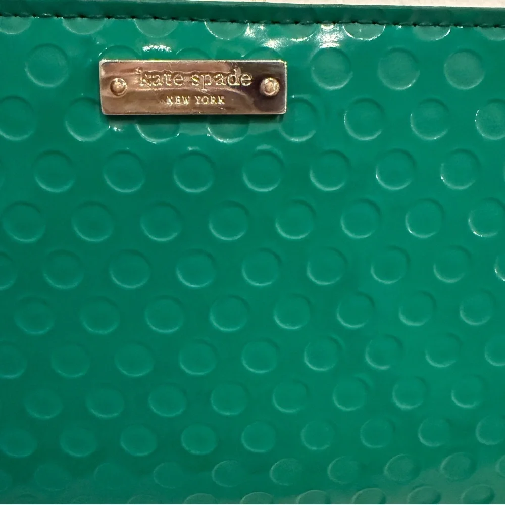 Kate Spade New York Leather Wallet Women’s Zip Around Card Holder Emerald Green - Picture 3 of 14
